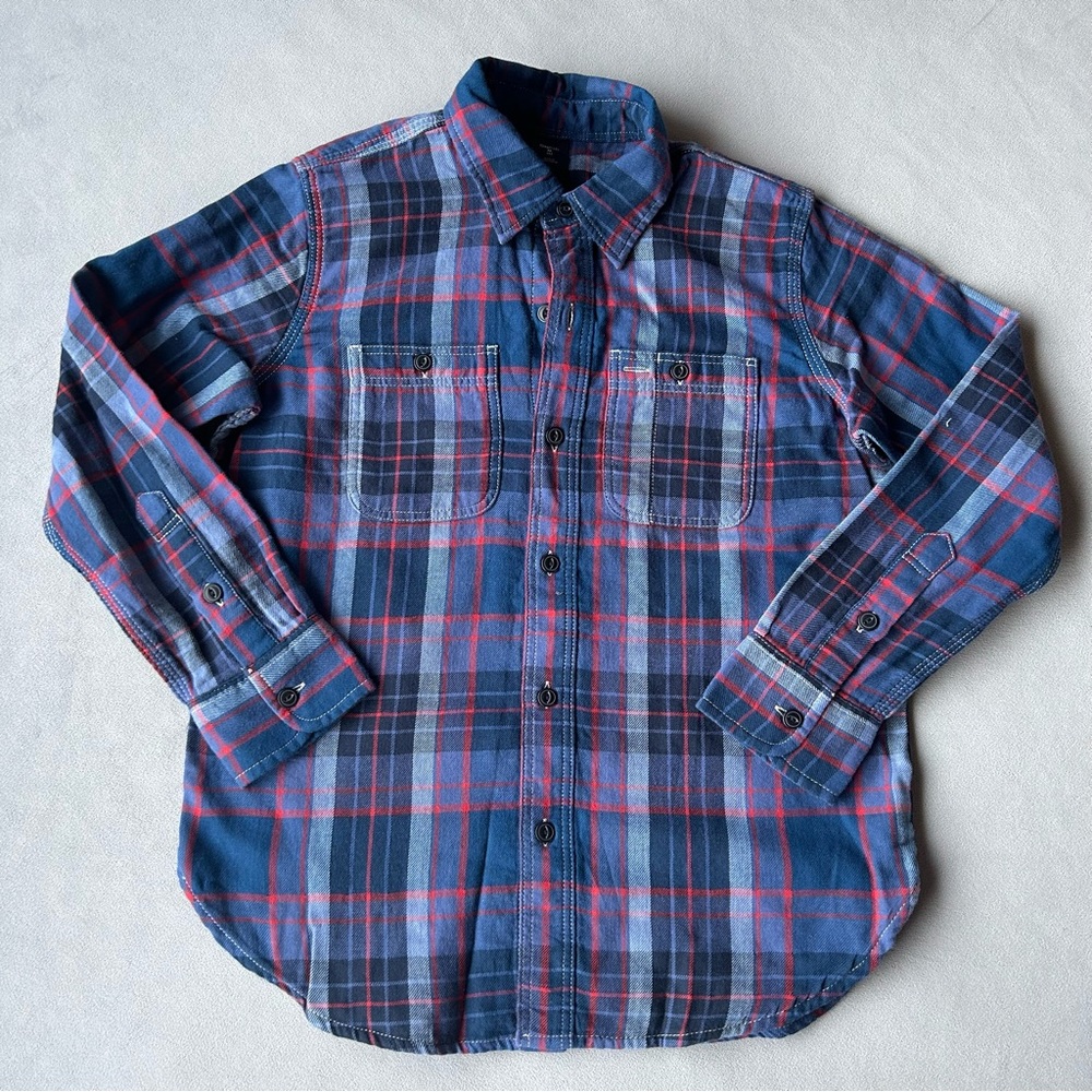 Gap ~ Button Up Long Sleeve Plaid Shirt ~ Boys Size Medium 8 ~ Brand New!